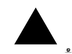 kontrastowe czarno-białe karty do stymulacji wzroku dla niemowląt do wydruku figury geometryczne trójkąttzne