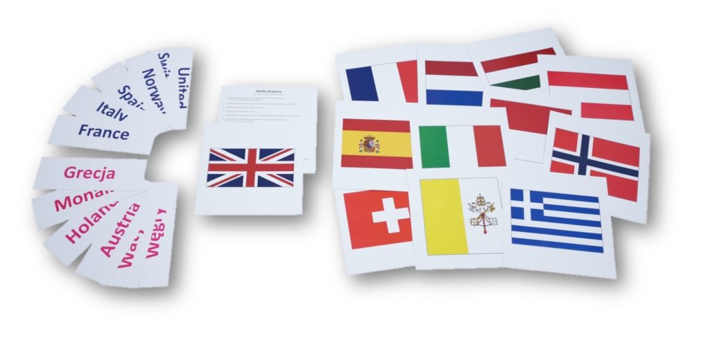 bity inteligencji flagi europejskie i karty do nauki czytania