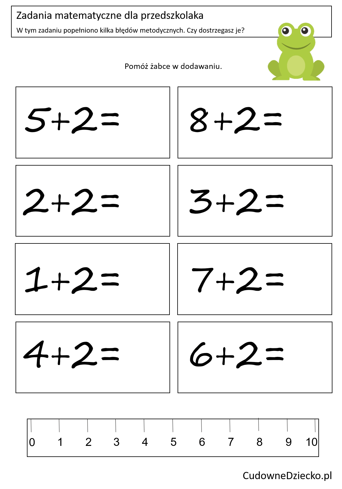 Zadania Matematyczne Dla Przedszkolaków Dziecko 5 Lat Dodawanie do 10