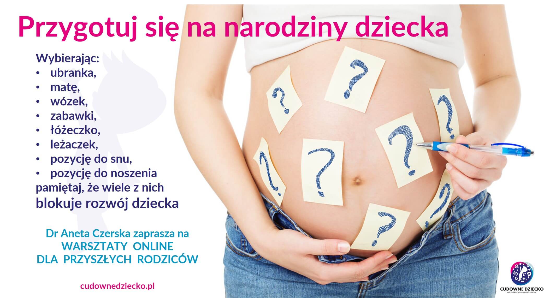 Warsztaty Online Dla Ciężarnych Kobiet W Ciąży 2020-2021 Plakat Zaproszenie